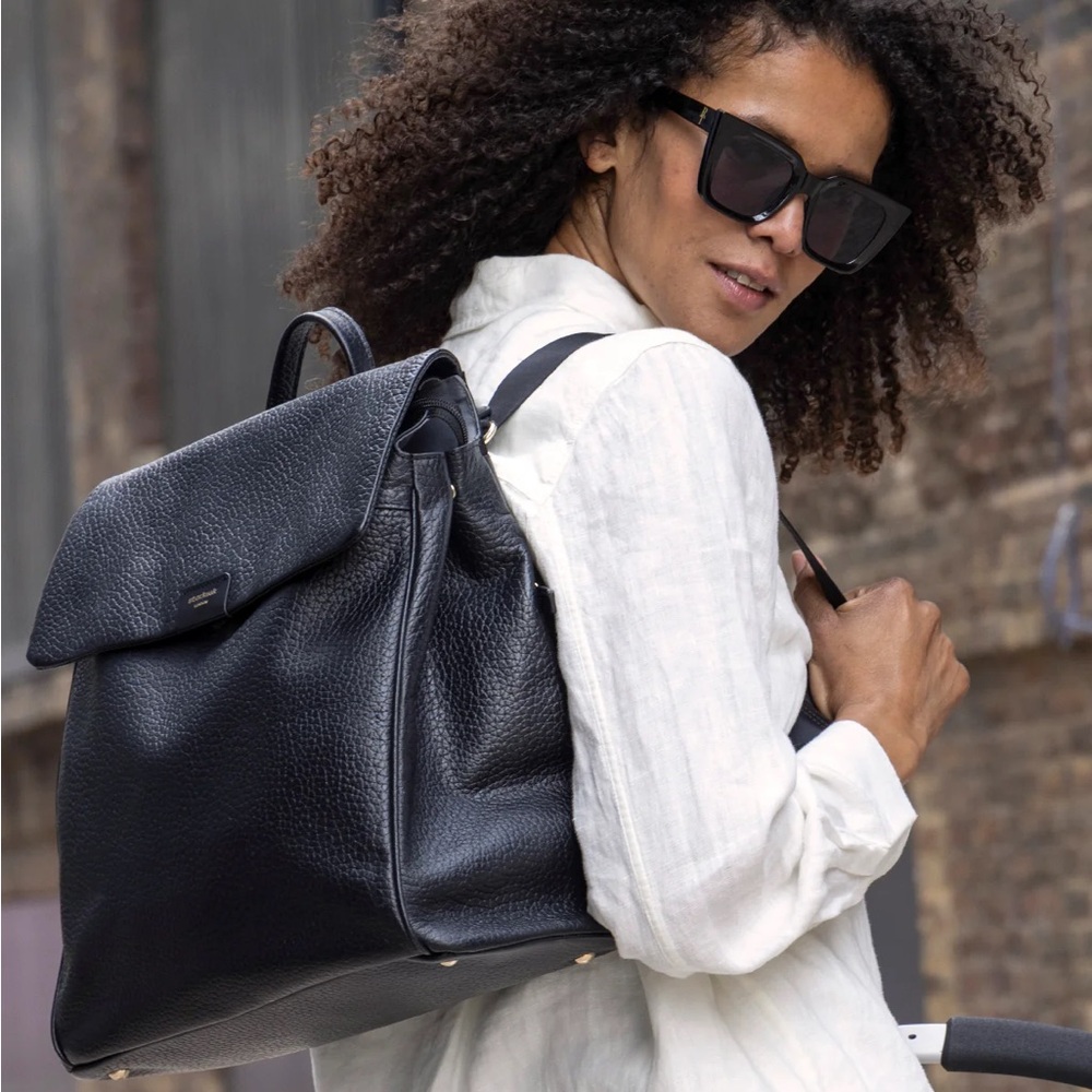 Storksak St. James Leather Diaper Bag Backpack
